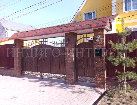 Распашные ворота, RAL 3004