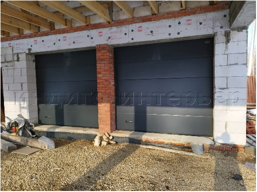 Секционные ворота Prestige, покрытие L-гофр, цвет RAL 7016